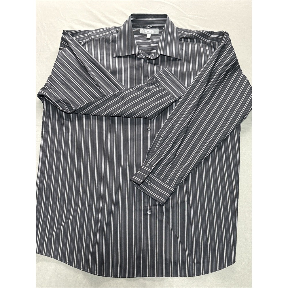 Kenneth Cole Reaction Dark Navy Long Sleeve Button-Up Dress Shirt Size XXL
